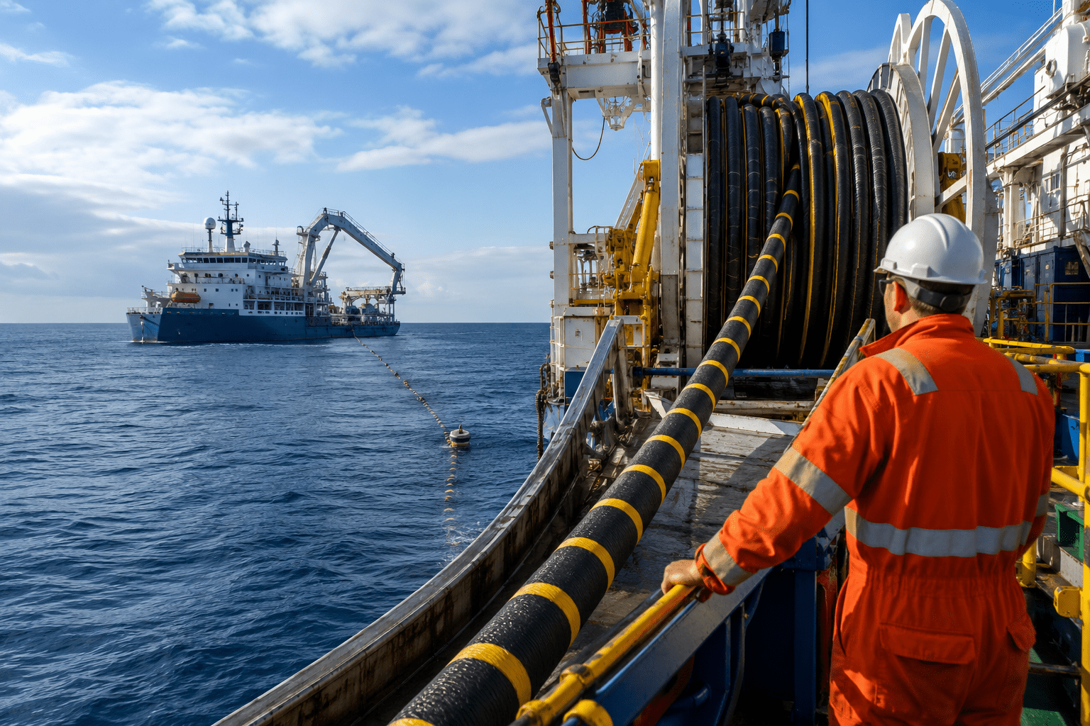Marine engineering operation at sea